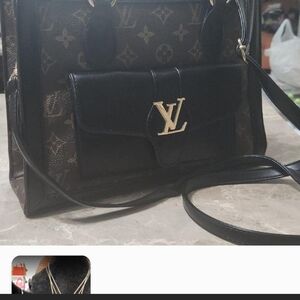 Authentic Louis Vuitton Black and Brown Monogram Shoulder Bag